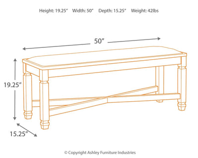 Tyler - Black / Grayish Brown - Upholstered Bench.