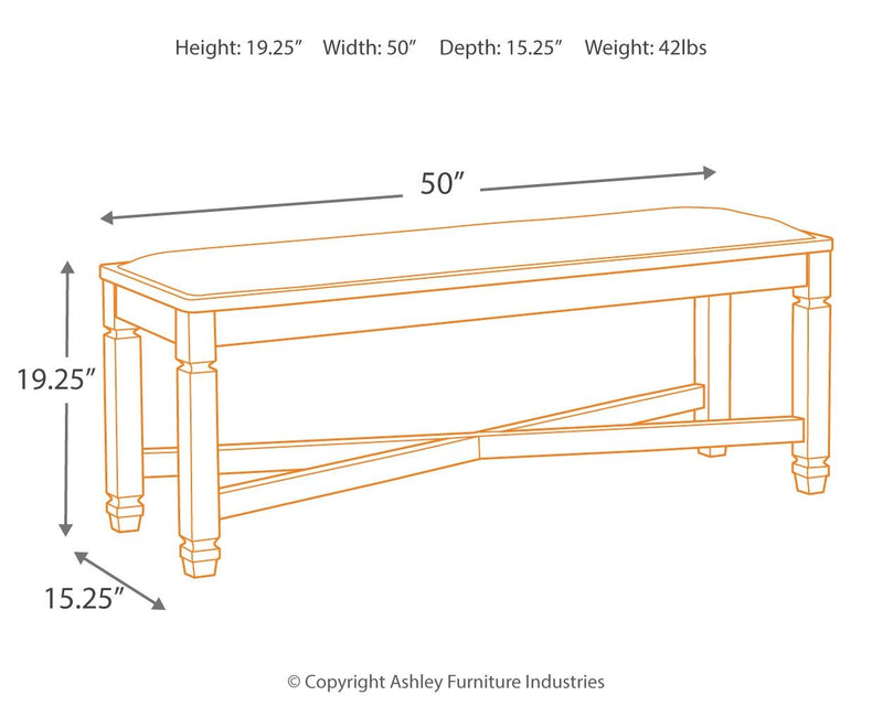 Tyler - Black / Grayish Brown - Upholstered Bench.