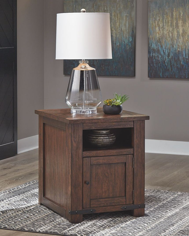 Budmore - Brown Dark - Rectangular End Table.