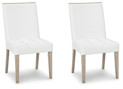 Wendora - Bisque / White - Dining Uph Side Chair (Set of 2).