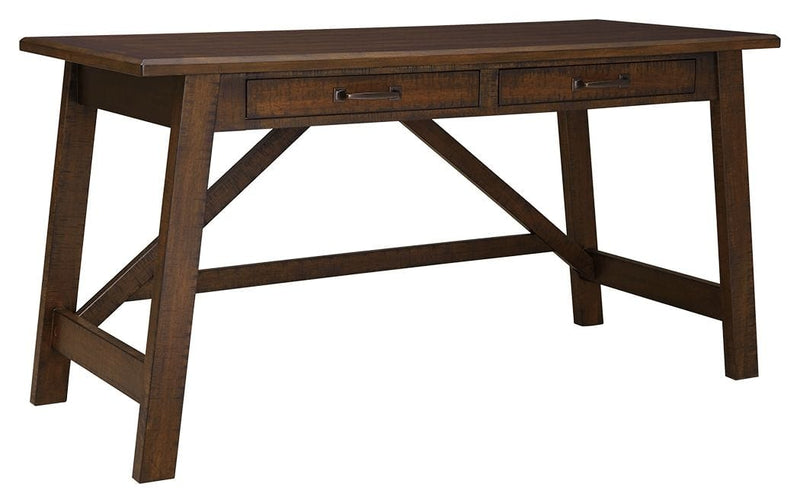 Baldridge - Rustic Brown - Home Office Large Leg Desk.