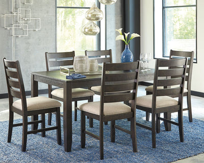 Rokane - Brown - Dining Room Table Set (Set of 7).