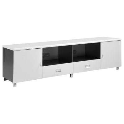 Burkett - 2-Drawer TV Console - White and Grey.