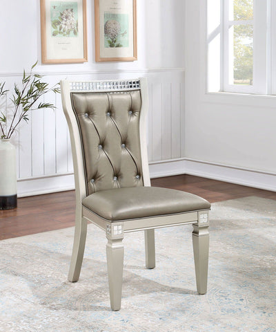 Adelina - Side Chair (Set of 2) - Champagne / Warm Gray - Grand Furniture GA