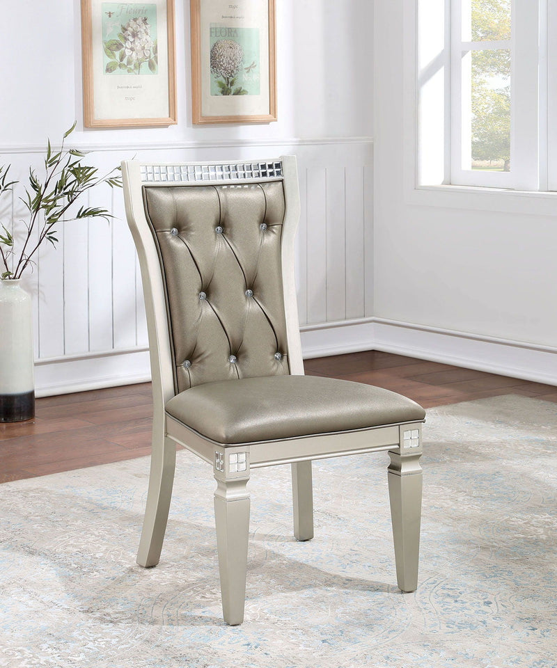 Adelina - Side Chair (Set of 2) - Champagne / Warm Gray - Grand Furniture GA