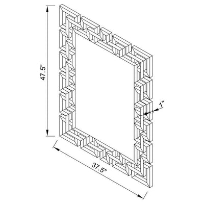 Forman - Interlocking Greek Frameless Wall Mirror - Silver.