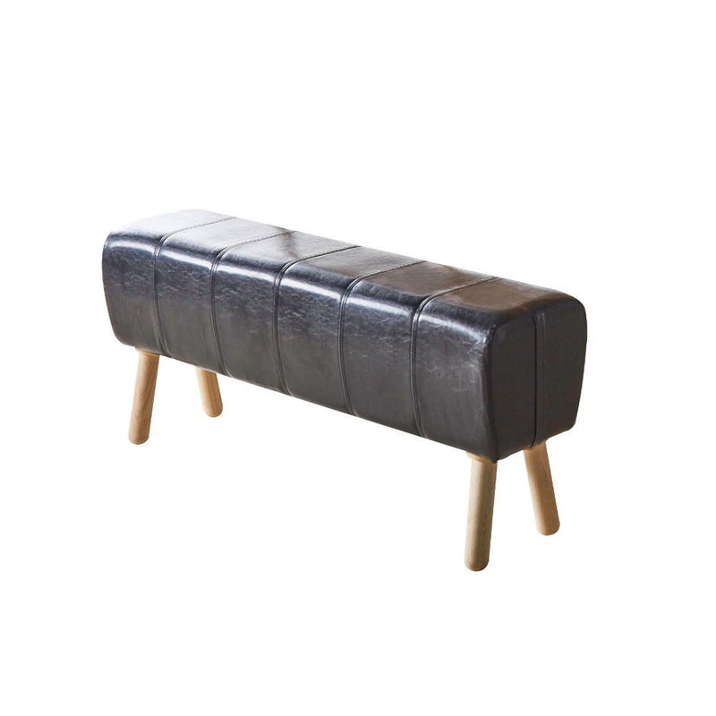 Dessa - Bench - Black PU & Natural - Grand Furniture GA