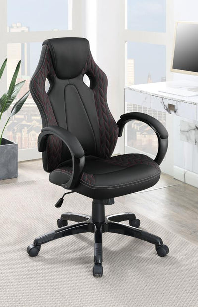 Carlos - Arched Armrest Upholstered Office Chair - Black.