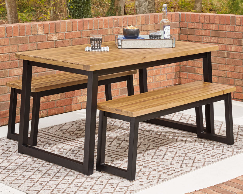 Town - Brown / Black - Dining Table Set (Set of 3).