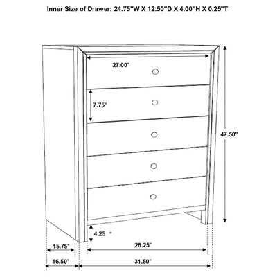 Serenity - Five-drawer Chest - Grand Furniture GA