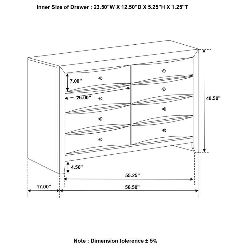 Briana - Rectangular 8-Drawer Dresser - Black - Dressers - Grand Furniture GA