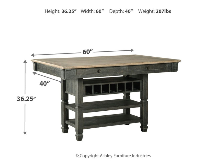 Tyler - Black / Gray - Rect Dining Room Counter Table.