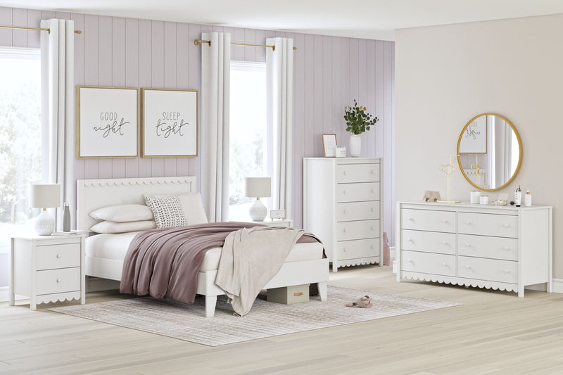 Hallityn - White - 4 Pc. - Dresser, Chest, Full Panel Platform Bed