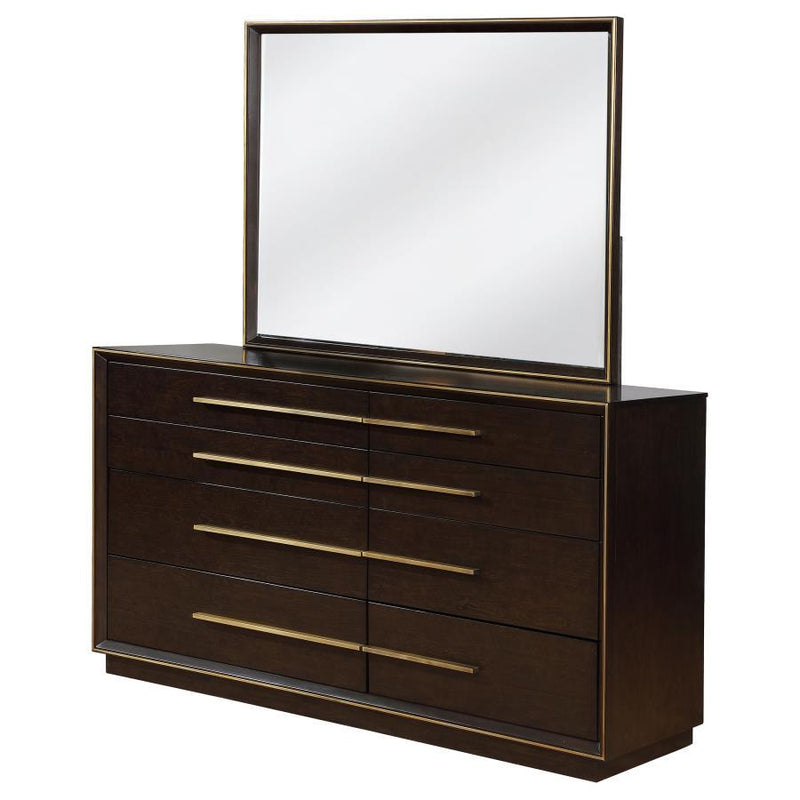 Durango - 8-Drawer Dresser With Mirror - Smoked Peppercorn