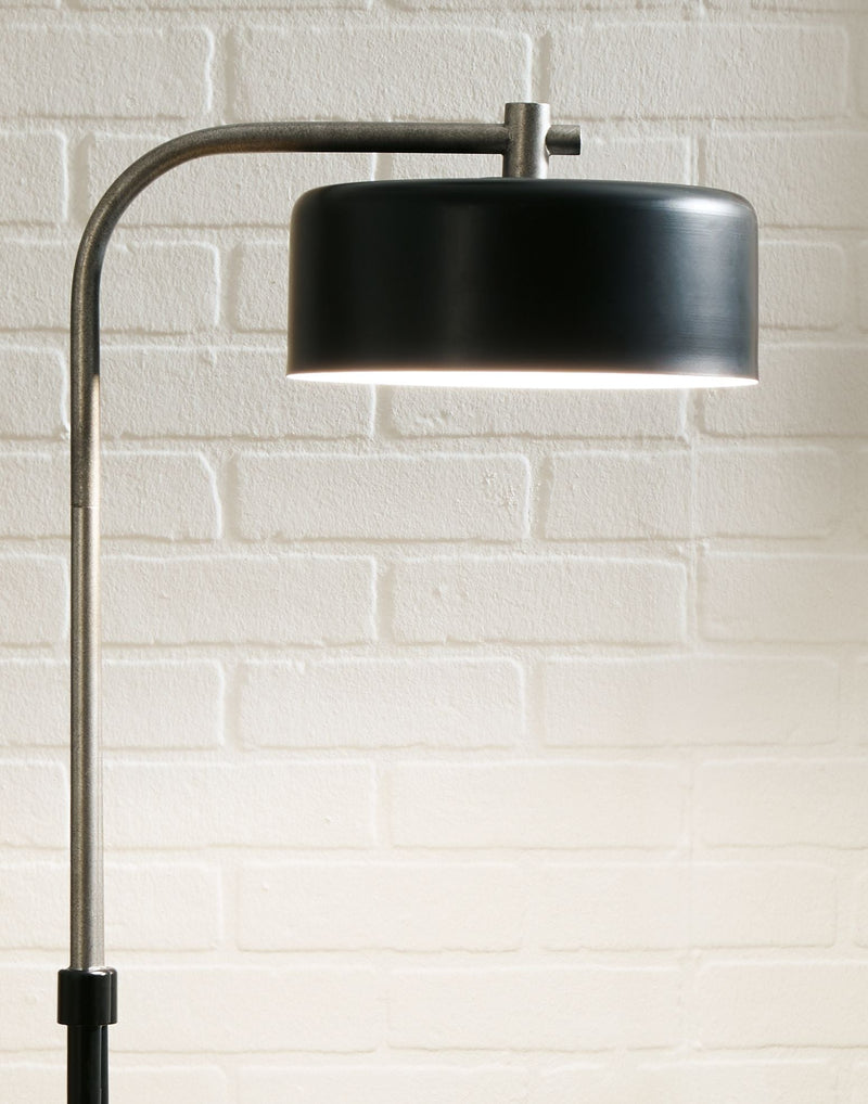 Eliridge - Black / Silver Finish - Metal Floor Lamp.