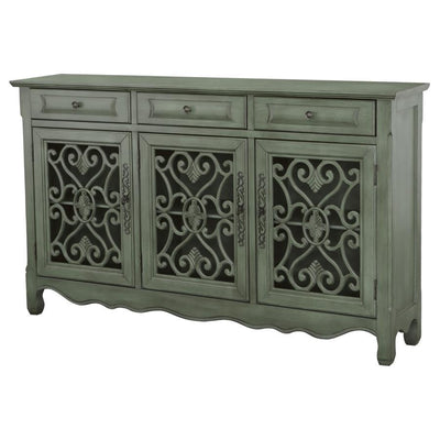 Madeline - 3-Door Accent Cabinet - Antique Green