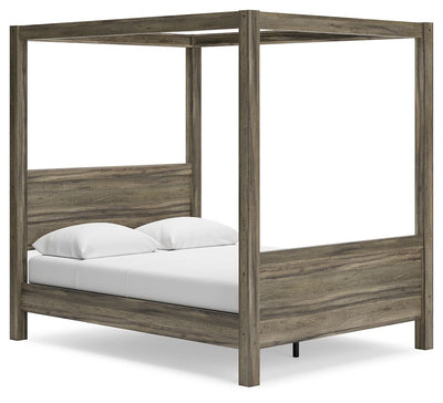 Shallifer - Brown - Queen Canopy Bed.