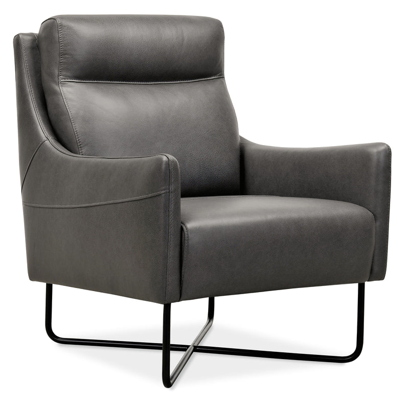 Efron - Club Chair With Black Metal Base.