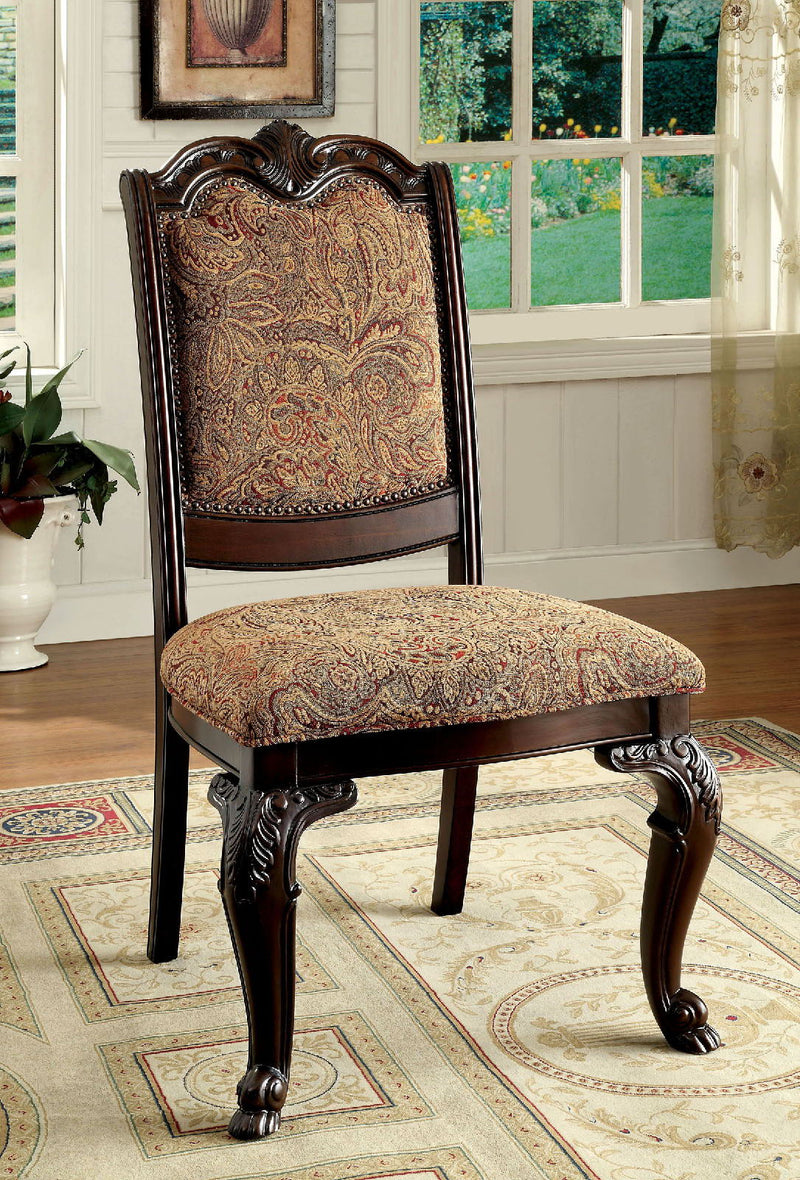 Bellagio Fabric Side Chair (Set of 2) - Brown Cherry / Brown - Grand Furniture GA