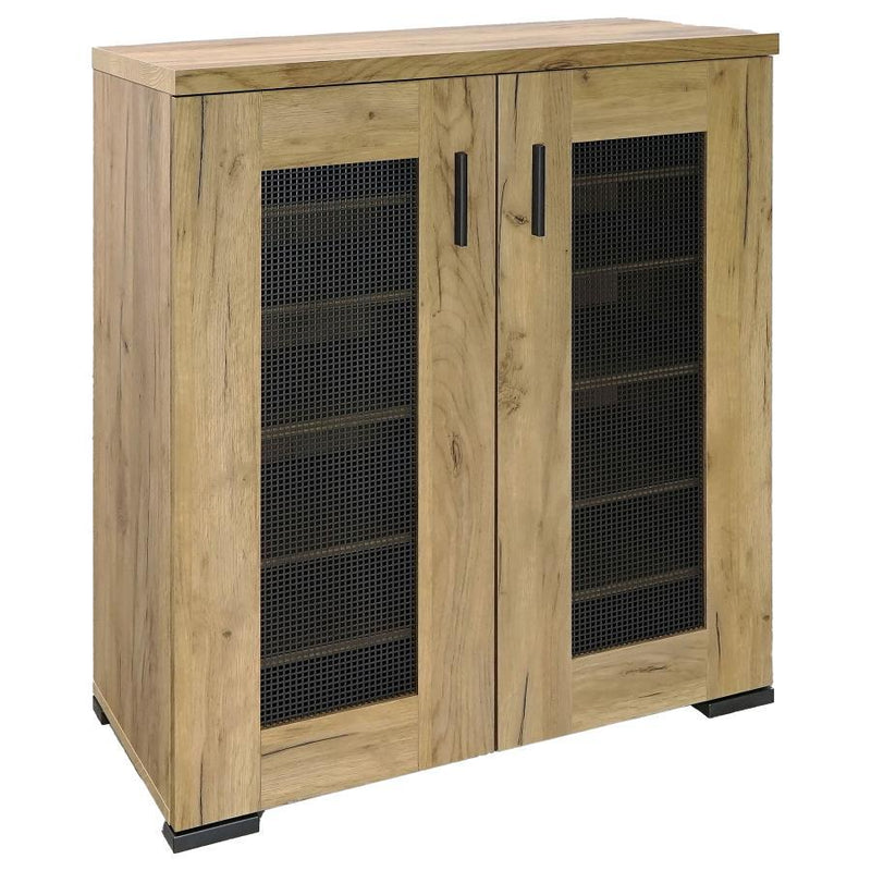 Bristol - Metal Mesh Door Accent Cabinet - Golden Oak - Grand Furniture GA