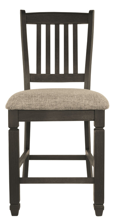 Tyler - Black / Grayish Brown - Upholstered Barstool (Set of 2).