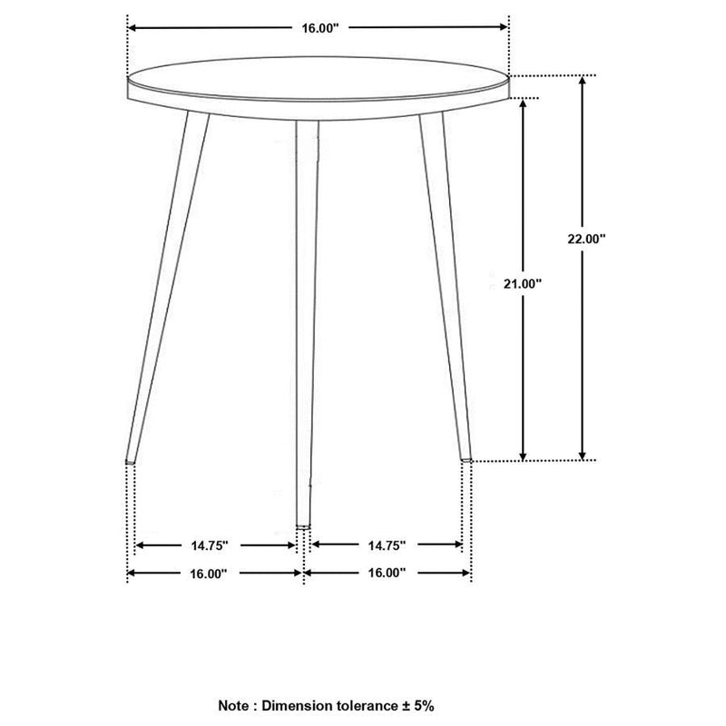 Acheson - Round Accent Table - White and Gold.