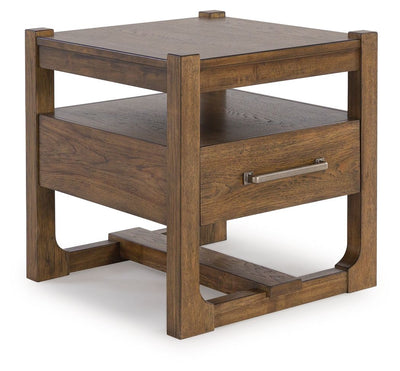 Cabalynn - Light Brown - Square End Table.