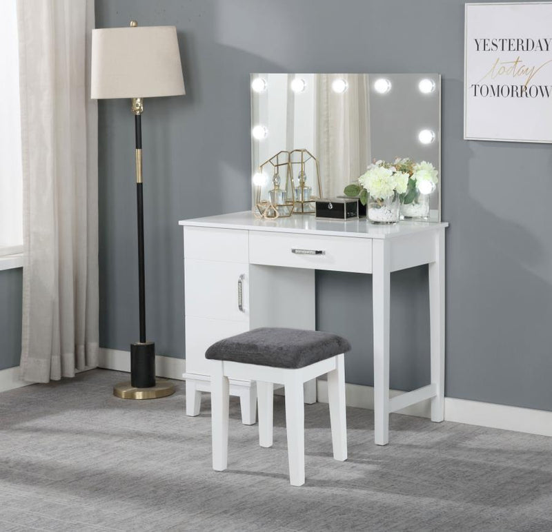 Elijah - Vanity Set With Led Lights - White And Dark Gray - Grand Furniture GA