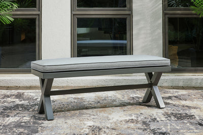 Elite Park - Gray - Bench With Cushion.