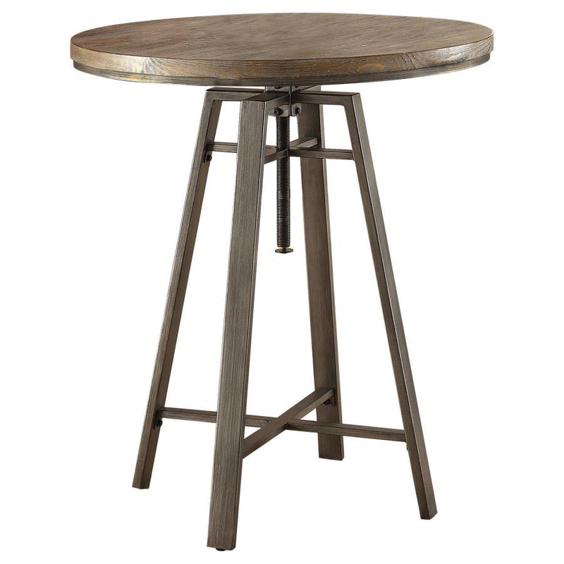 Bartlett - Adjustable Swivel Bar Table - Brushed Nutmeg.