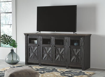 Tyler - Black / Gray - Extra Large TV Stand.