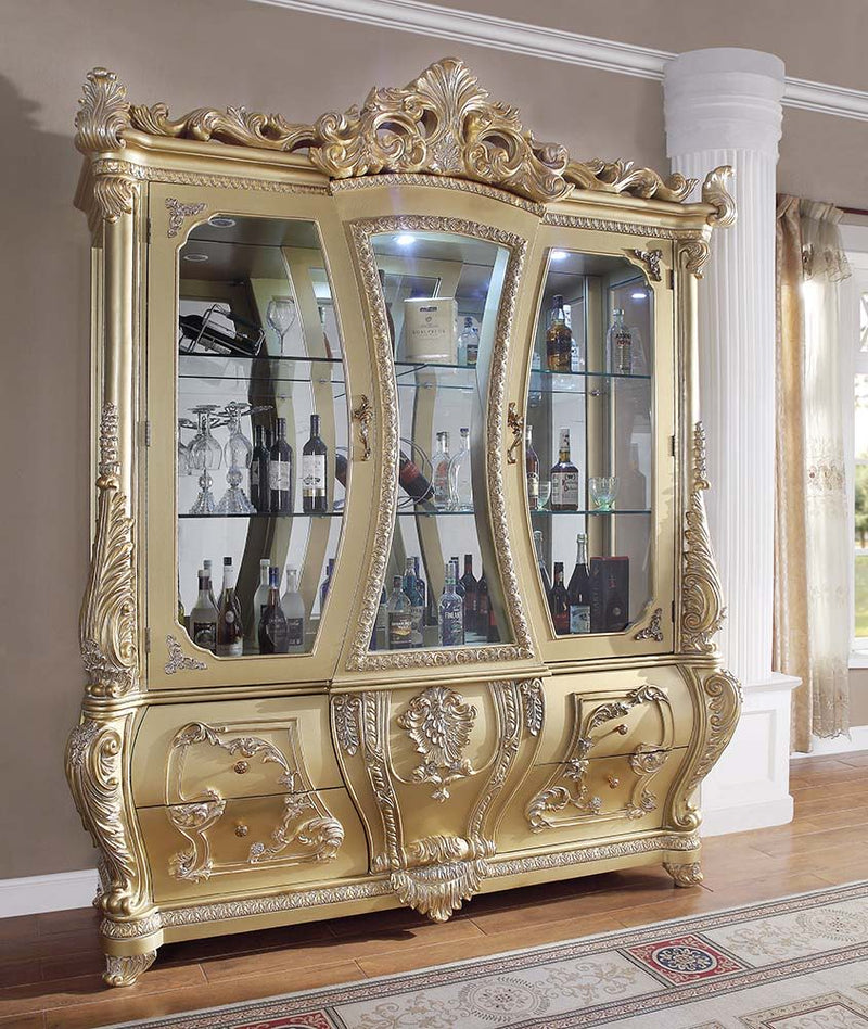 Cabriole - Curio - Gold Finish - Grand Furniture GA