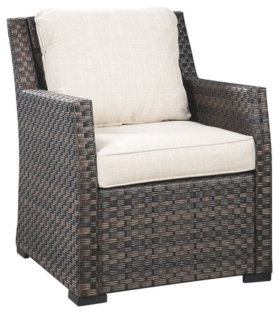 Easy - Dark Brown / Beige - Lounge Chair W/Cushion.