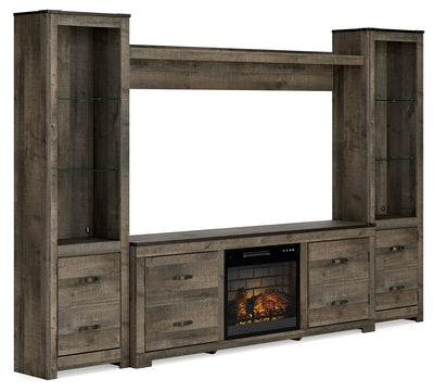 Trinell - 4-Piece Entertainment Center With TV Stand And Fireplace Insert