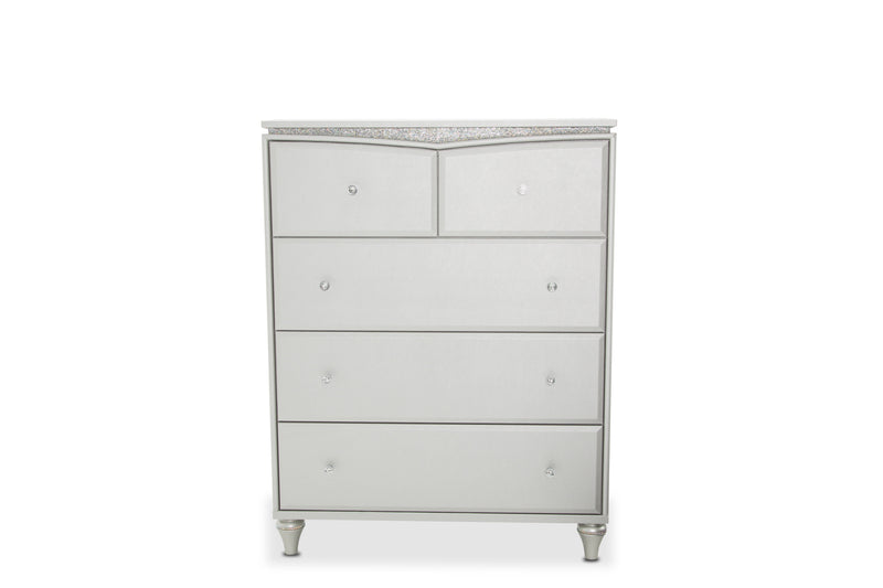 Melrose Plaza - Upholstered 5-Drawer Chest - Dove