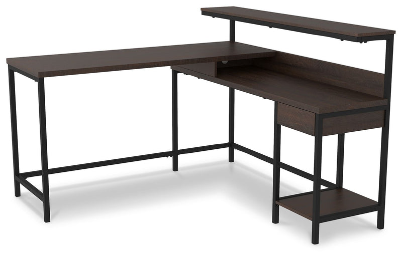 Camiburg - Warm Brown - L-desk With Storage.