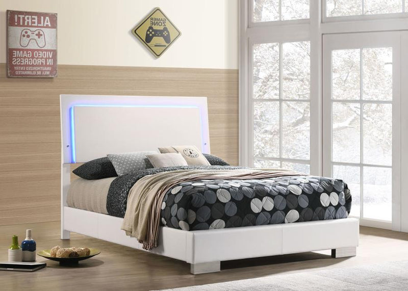 Felicity - High Headboard Panel Bed with LED Lighting - Panel Beds - Grand Furniture GA