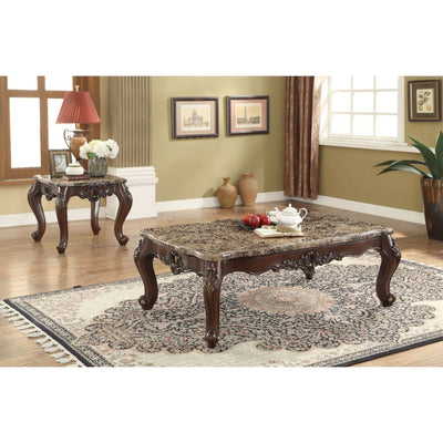 Devayne - Coffee Table - Marble & Dark Walnut - Grand Furniture GA