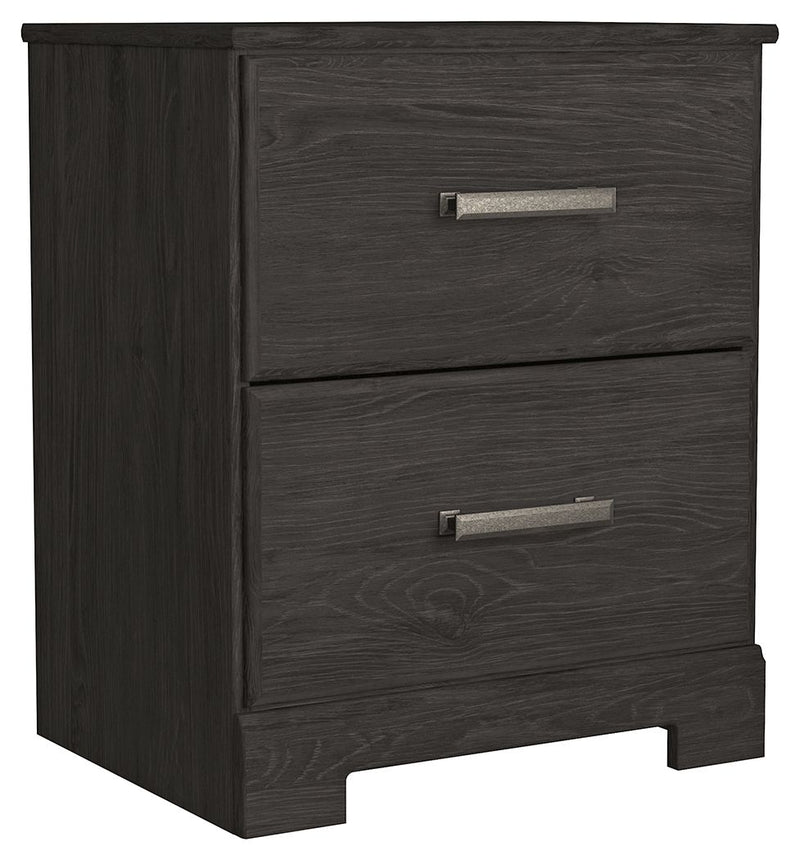 Belachime - Black - Two Drawer Night Stand.