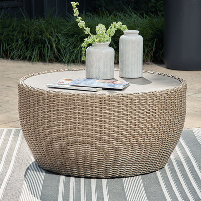 Danson - Beige - Round Cocktail Table.