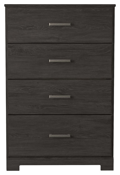 Belachime - Black - Four Drawer Chest.