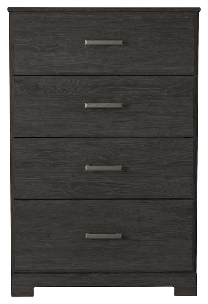 Belachime - Black - Four Drawer Chest.