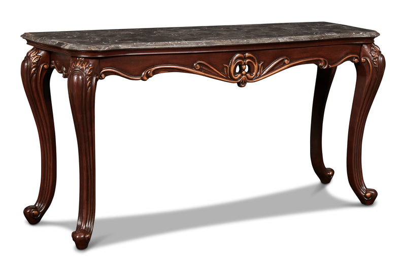 Constantine - Console Table With Top - Taupe Gray / Cherry