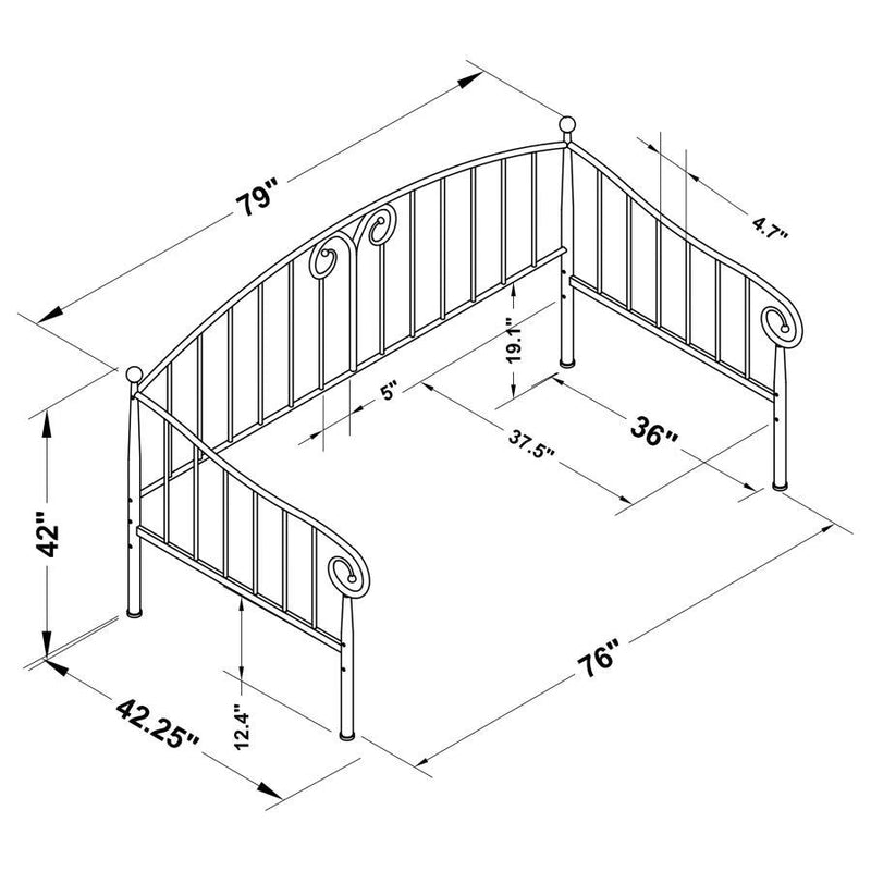 Grover - Twin Metal DayBed - Black - Daybeds - Grand Furniture GA