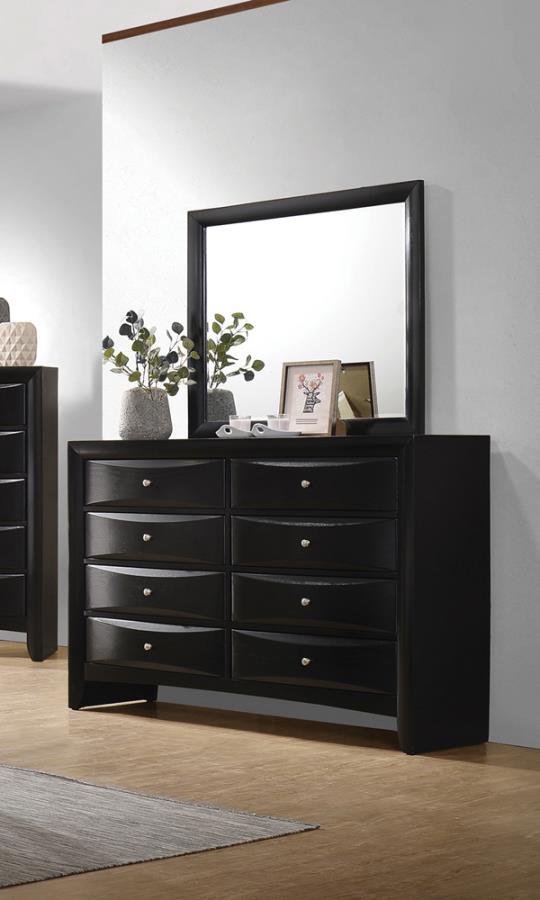 Briana - Rectangle Dresser Mirror - Black - Bedroom Mirrors - Grand Furniture GA