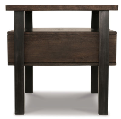 Vailbry - Dark Brown - Rectangular End Table.