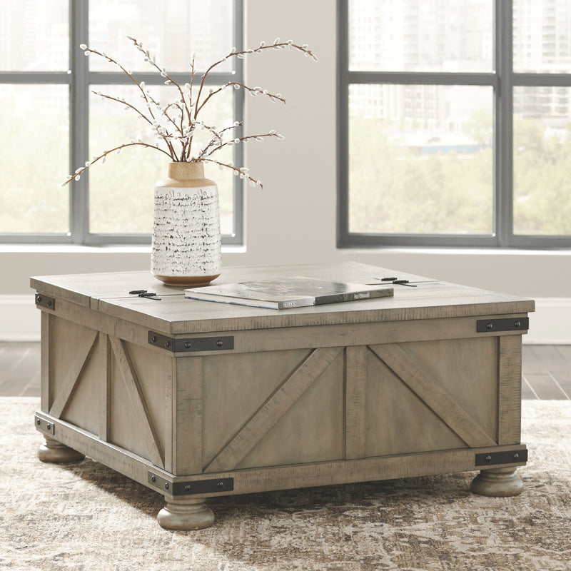 Aldwin - Gray - Cocktail Table With Storage - Square.