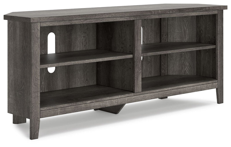 Arlenbry - Gray - Medium Corner TV Stand.