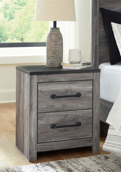 Bronyan - Dark Gray - Two Drawer Night Stand.