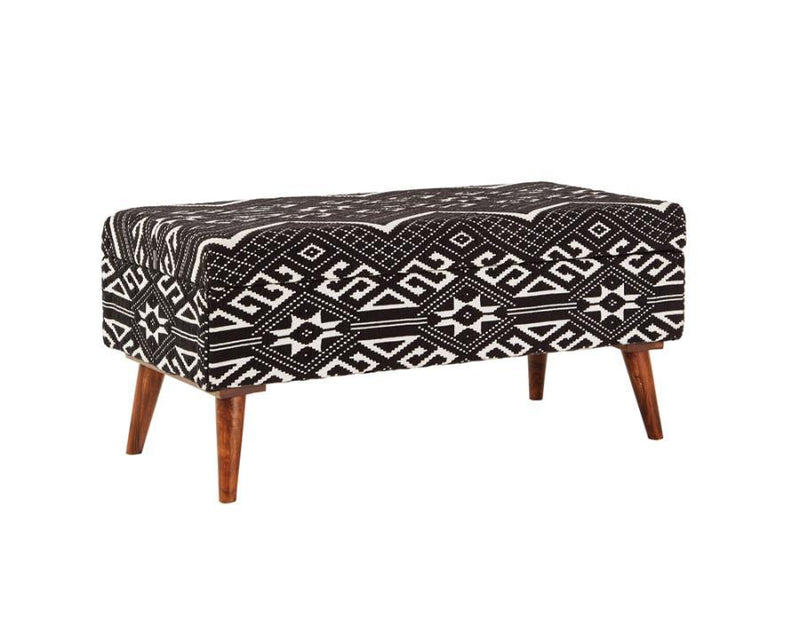 Cababi - Upholstered Storage Bench - Black and White.